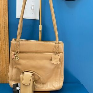 Gianni Bernini Beige Leather Shoulder Bag